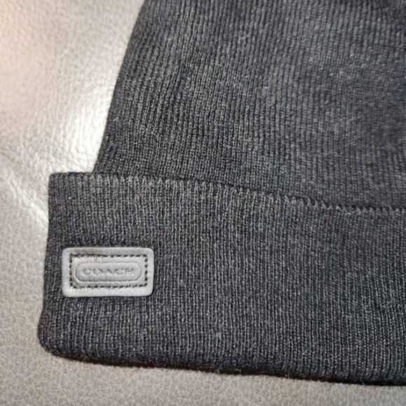 Men's COACH Black Knit Hat Cap Beanie - Picture 1 of 3